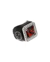 Gucci Silver Interlocking G Ring In Black