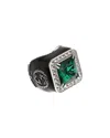 Gucci Silver Interlocking G Ring In Black