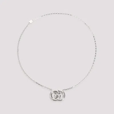 Gucci Silver Interlocking Pendant Necklace In Gold