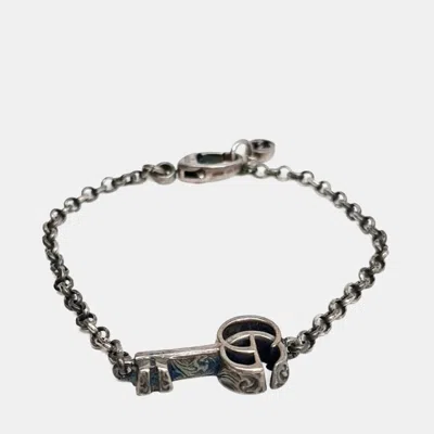 Pre-owned Gucci Silver Key Bracelet In Multi