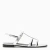 GUCCI GUCCI SILVER LOW SANDALS WITH HORSEBIT WOMEN