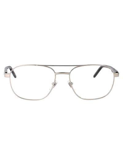 Gucci Silver Metal Optical Glasses In Metallic