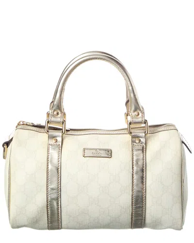 Pre-owned Gucci Silver Monogram Canvas Gg Tote (authentic Pre-loved)