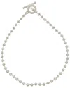 Gucci Silver Toggle Beaded Chain Medium Toggle Necklace In Metallic