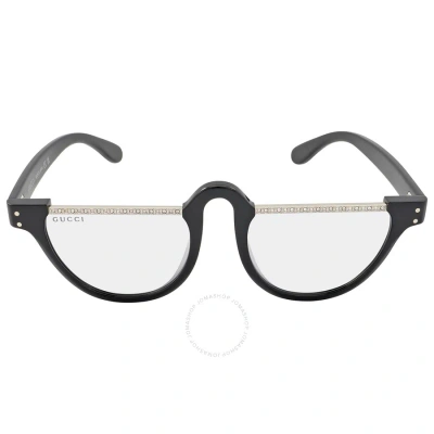 Gucci Silver Oval Ladies Sunglasses Gg1368s 001 49 In Black / Silver