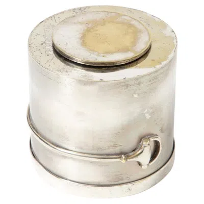Pre-owned Gucci Silver Plated Brass, Round Horse Bit Decorated Box By , Italy, C. 1970 In Sand