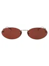 Gucci Silver-silver-brown Metal Sunglasses In Brown