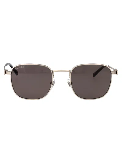 Gucci Silver-silver-grey Metal Sunglasses In Metallic