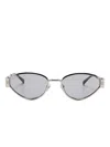 Gucci Silver-silver-smoke Metal Sunglasses In Metallic