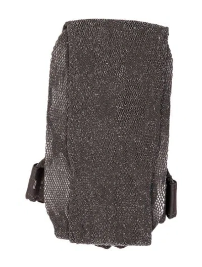 Pre-owned Gucci Silver Synthetic-blend Metallic Net Tights Size S W/tags