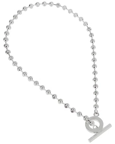 Gucci Silver Toggle Beaded Chain Small Toggle Necklace In Metallic
