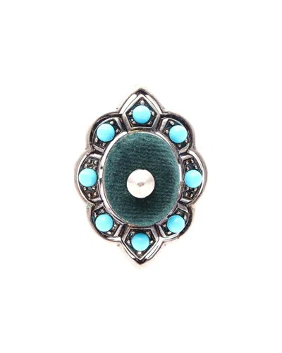 Gucci Silver Turquoise Silver Ring Jewelry (authentic Pre-loved) In Blue