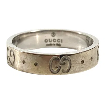 Pre-owned Gucci Silver White Gold (18k) Band Ring ()