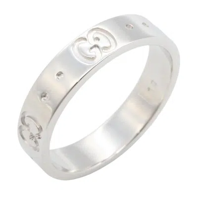 Pre-owned Gucci Silver White Gold (18k) Band Ring ()