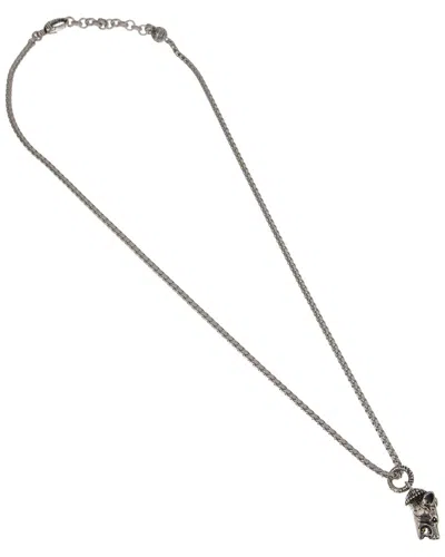 Gucci Silver Wolf Head Pendant Necklace
