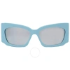 Gucci Silver Wrap Ladies Sunglasses Gg1412s 005 62 In Blue / Silver