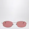 Gucci Cut-out Logo Oval Sunglasses In Neutral