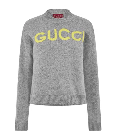 Gucci Simple Knitted Sweater In Gray