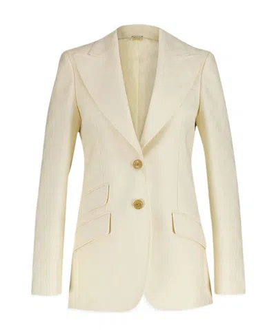 Gucci Single-breast Wool Blazer In Nude