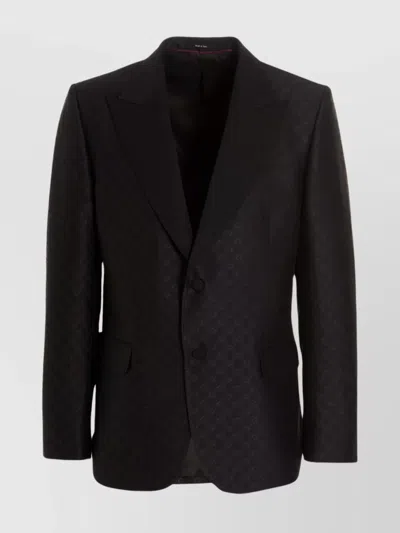 Gucci Single-breasted Blazer Jacket Back Vent In Black