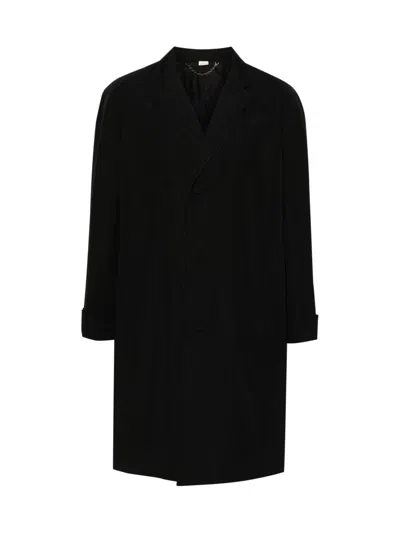 Gucci Refined Single-breasted Coat With Notch Lapels In Black
