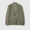 Gucci Single-breasted Dry Wool Jacket In Green