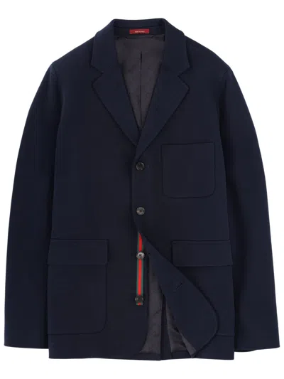 Gucci Single Breasted Jacket In Blue