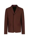 Gucci Wool Twill Single-breasted Jacket In Brown