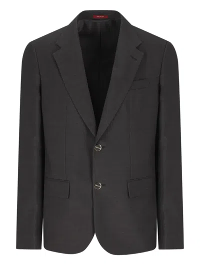 Gucci Single-breasted Wool Blazer In Gray