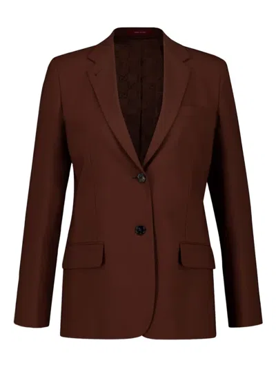 Gucci Single-breasted Wool-blend Blazer In Brown