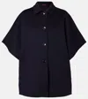 Gucci Single-breasted Wool Cape In Blue