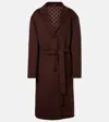 Gucci Single-breasted Wool Coat In Brown