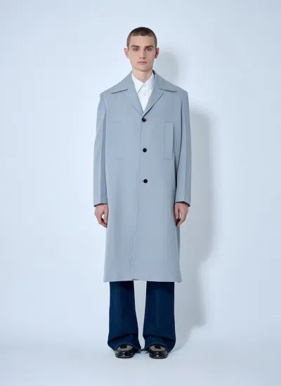 Gucci Single-breasted Wool Coat In Grey