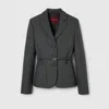 Gucci Single Breasted Wool Grisaille Jacket In Grey
