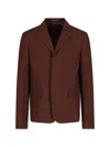 Gucci Wool Twill Single-breasted Jacket In Brown
