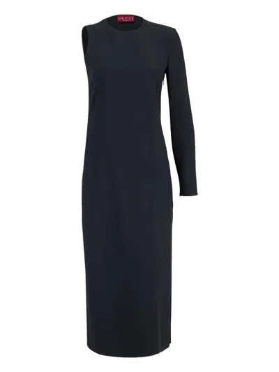 Gucci Single-sleeve Midi Dress In Black