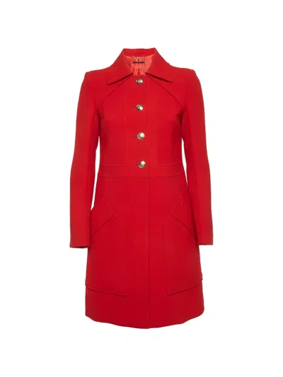 Pre-owned Gucci Single-breasted Buttoned Coat In Red