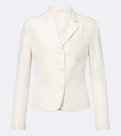 Gucci Single-breasted Silk Faille Blazer In White