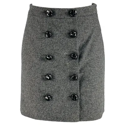 Pre-owned Gucci Size 0 Grey Wool Cashmere A-line Mini Skirt In Gray