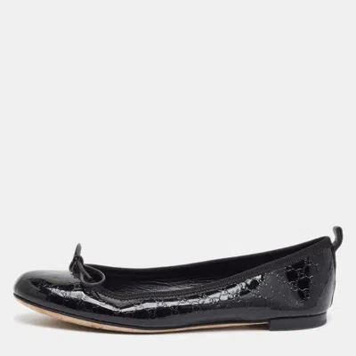 Pre-owned Gucci Size 36.5 Black Patent Leather Ballet Flats