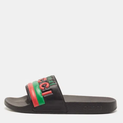 Pre-owned Gucci Size 41 Multicolor Leather Slide Flats