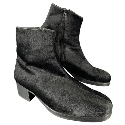 Pre-owned Gucci Size 9.5 Black Leather Chelsea Boots