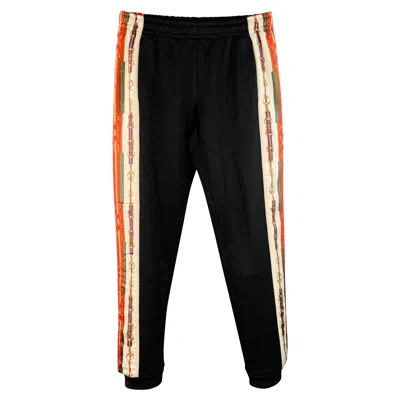 Pre-owned Gucci Size Xs Black Red Polyester Cotton Joggers Casual Pants