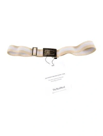 Pre-owned Gucci Skinny Belt In Neutral