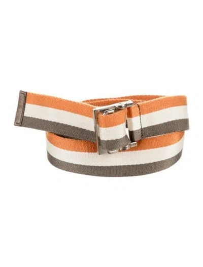 Pre-owned Gucci Skinny Belt In White