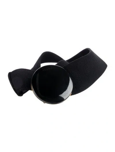 Pre-owned Gucci Skinny Canvas Belt In Black