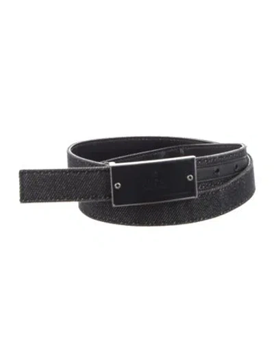 Pre-owned Gucci Skinny Denim Belt Kit In Black