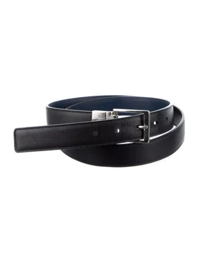 Pre-owned Gucci Skinny Leather Belt In Black