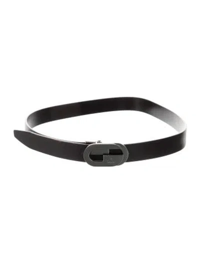 Pre-owned Gucci Skinny Leather Belt In Black