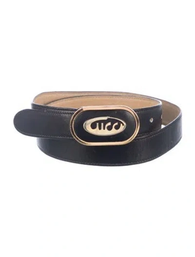 Pre-owned Gucci Skinny Leather Belt In Black